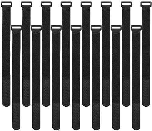 [15 Pack] 1 x 12" Reusable Hook and Loop Cinch Cable Tie Down Straps Set for Cord Management Home Office Garage Wires Hoses Bikes and Camping