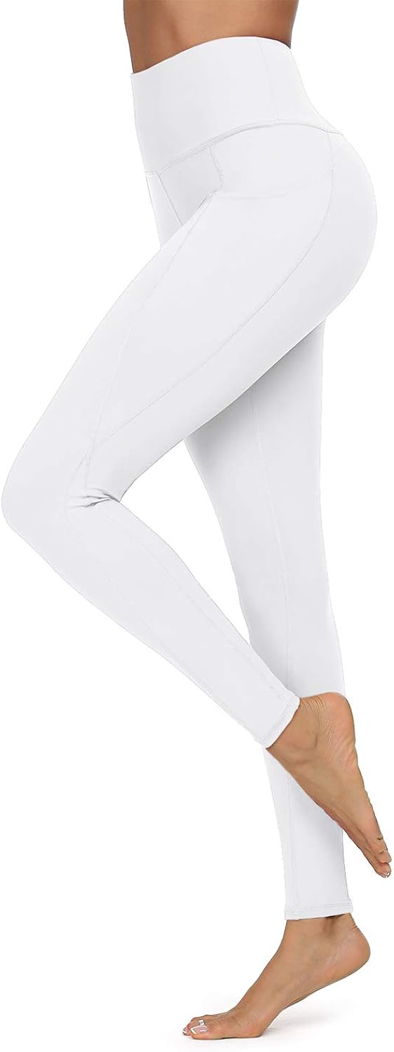 Jouica High Waist Yoga Pants with Pockets, Tummy Control, Workout Pants for Women 4 Way Stretch Yoga Leggings with Pockets: Clothing