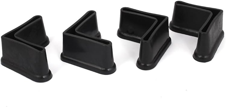 Kunststoff-L-geformte Möbel Fuß Beindecken Pads 40mmx40mm 4Pcs Schwarz