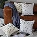 OMMATO Throw Pillows Covers 18 x 18,Set of 2 White Fur with Silver Leaves Soft Throw Pillows for Couch Bed,Accent Home Decorative Square Cushions Cases Shams Pillowcases Farmhouse,45 x 45 cm
