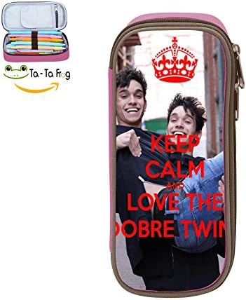 Dobre Keep Calm Twins Pencil Bag Storage Organizer Stationery Pen Case