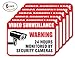24 Hour Video Surveillance Sign, 6 Pack, 4 Mil Sleek Vinyl Decal Stickers Weather Resistant Long Lasting UV Protected and Waterproof Made in USA