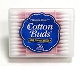 Cotton Buds Premium Cotton Swabs, Travel Size, 36-Count, Colors may vary