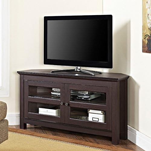 TV Console Stands 44" Espresso Wood Corner Furniture Storage Flat Television Cabinet with Mounts Plasma Entertainment Center