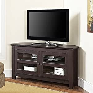 Mueble para Consola de TV de 44" DE Espresso de Madera esquinero para