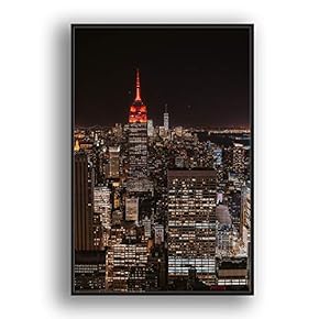 Framed Canvas Wall Art for Living Room, Bedroom Brooklyn Bridge and New York City Canvas Prints for Modern Home Decoration Ready to Hang - 16"x24" inches