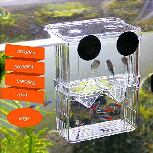 ttnight Acrylic Fish Tank Breeding Box Aquarium Double Guppies Hatching Incubator