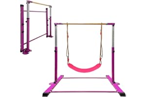 JC-ATHLETICS Gymnastic Kip Bar,Kids Girls Junior Ages 3-15,3' to 4.8' Adjustable Height,Home Gym Equipment,Home Training,1-4 Levels,260lbs Weight Capacity