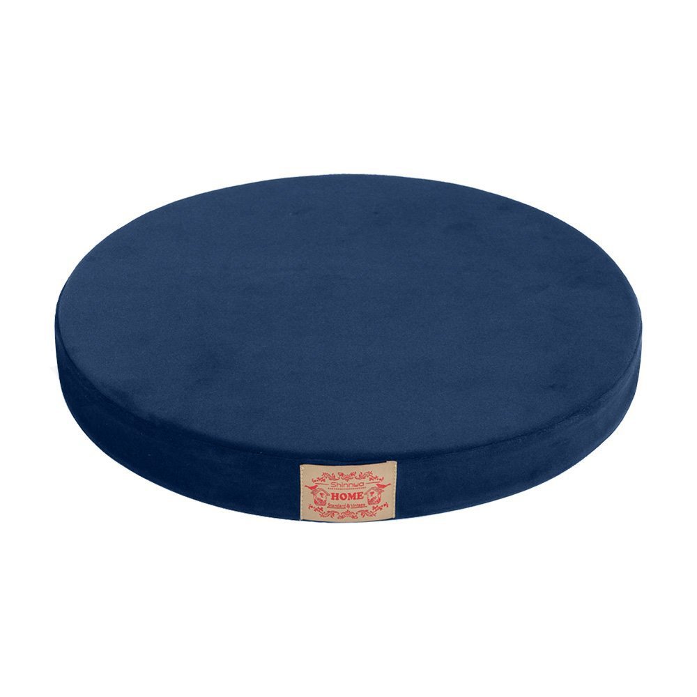 baibu Seat Cushion Memory Foam Round Chair Pad Lumbar Support Pillow Yoga Cushion for Comfortable Sitting-40cm, Blue