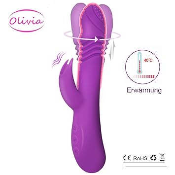 Olivia Heizung Vibrator Vibratoren für die Klitoris und G-punkt mit stoßfunktion Vibratoren für sie wasserdicht stark ,Dildo 