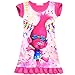 ZHBNN Trolls Toddler Little Girls Nightgown Cartoon Pajamas Princess Dress(Rose,100/2-3Y)