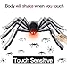 Gamegie Halloween Decorations Outdoor Giant Spider,50'' Fake Spiders That Look Real with Glowing Eyes and Scary Sound, Quake Scary Halloween Props Including 20 pcs Plastic Spider