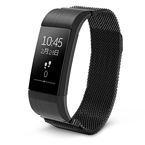 Glorrt S18 Smart WristBand Pedometer Bracelet Watch Sports Fitness Heart Rate Tracker (Black)