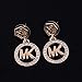 YINLI MK Etched Monogram Disc with Michael Kors Pendant Necklace and Earrings Jewelry Set 18