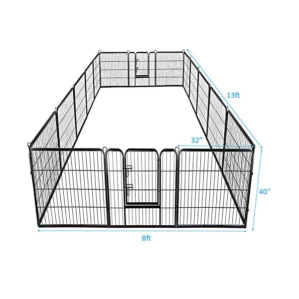 Giantex 40/48inch Dog Playpen with Door, 16/8 Panel Pet Playpen for