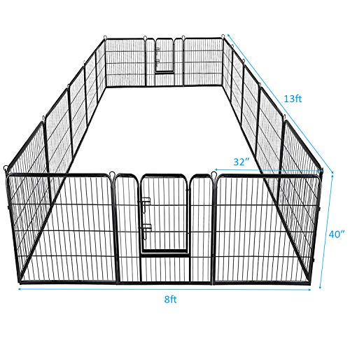 Giantex 40/48inch Dog Playpen with Door, 16/8 Panel Pet Playpen for
