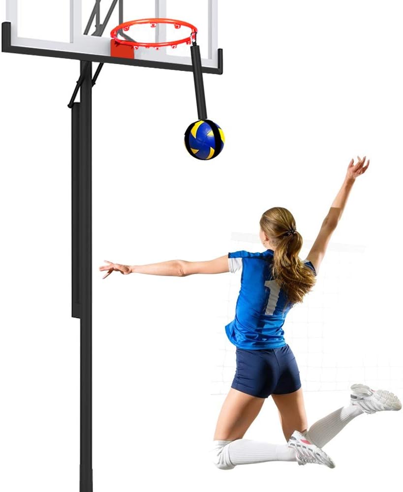 TOBWOLF Volleyball Spike Trainer, Volleyball Spike Training System for Basketball Hoop, Volleyball Equipment Training Aid Improves Serving, Jumping, Arm Swing Mechanics and Spiking Power : Sports & Outdoors