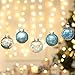 Sea Team Shatterproof Clear Plastic Christmas Ball Ornaments Decorative Xmas Balls Baubles Set with Stuffed Delicate Decorations (60mm/2.36 inch 30-Pack, Babyblue)