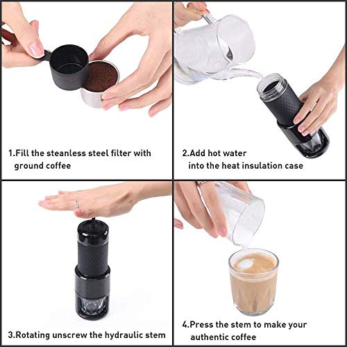 STARESSO manuelle Espressomaschine,Tragbare Kaffeemaschine,Kompatibel gemahlener Kaffee, kleine Reisekaffeemaschine… – Bild 6