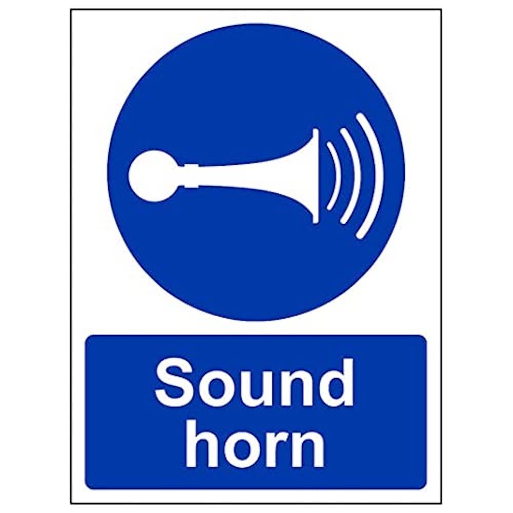 V Safety Eco Friendly Mandatory General - Sound Horn - 150 x 200 mm Safety Sign