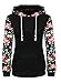 AOVCL Women's Floral Printed Long Sleeve Hooded Pullover Hoodies Sweatshirt