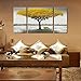 Winpeak Hand Painted Yellow Tree Large Modern Oil Painting Landscape Canvas Wall Art Abstract Picture Huge Contemporary Artwork Framed Ready to Hang (64