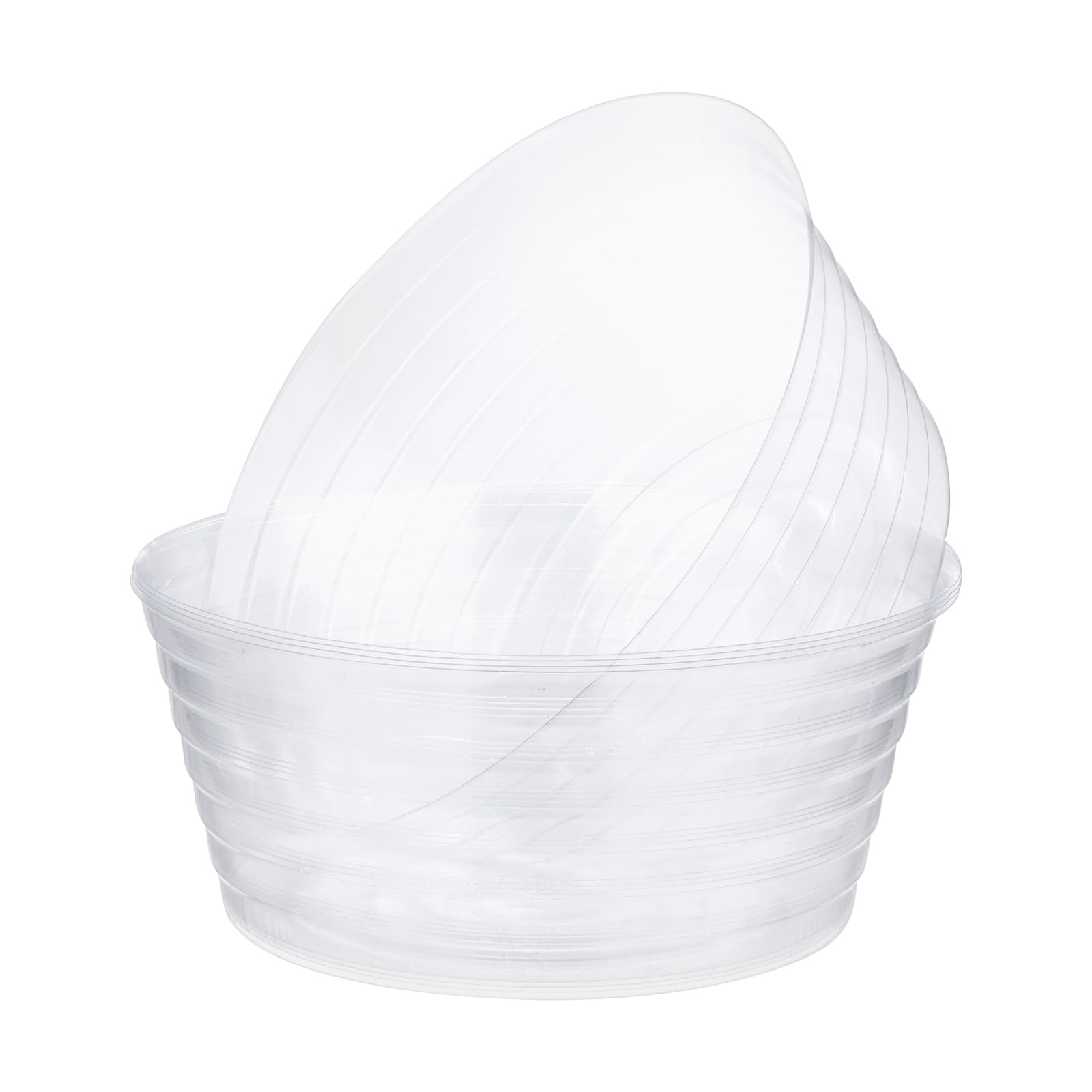 M METERXITY 5-Pack Plastic Plant Saucer, 8 Inch Clear Thin Plant Saucer Drip Tray for Indoor/Outdoor, Planter Liners Nursery Pots