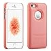 ANOVO Case for iPhone SE [2 in 1], iPhone SE Wallet Case [Detachable Wallet Folio] [Premium Vegan Leather] iPhone SE 5 5S Leather Case with Wrist Strap Gift Box Package (Coral Pink)