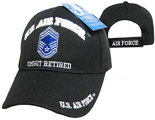 U.S. Air Force CMSGT Retired Black USAF Embroidered Ball Cap Hat 540A