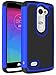 LG Leon Case, LG Tribute 2 Case, LK [Shockproof] Hybrid Dual Layer Armor Defender Protective Case Cover for LG Leon C40 / LG Tribute 2 (Blue)