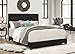 Crown Mark Upholstered Panel Bed in Black, Queen primary