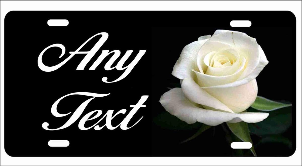 Amazon Com Atd White Rose Personalized Novelty Front License
