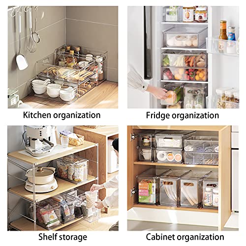 MineSign Set of 6 Stackable Refrigerator Organizer Bins PullOut