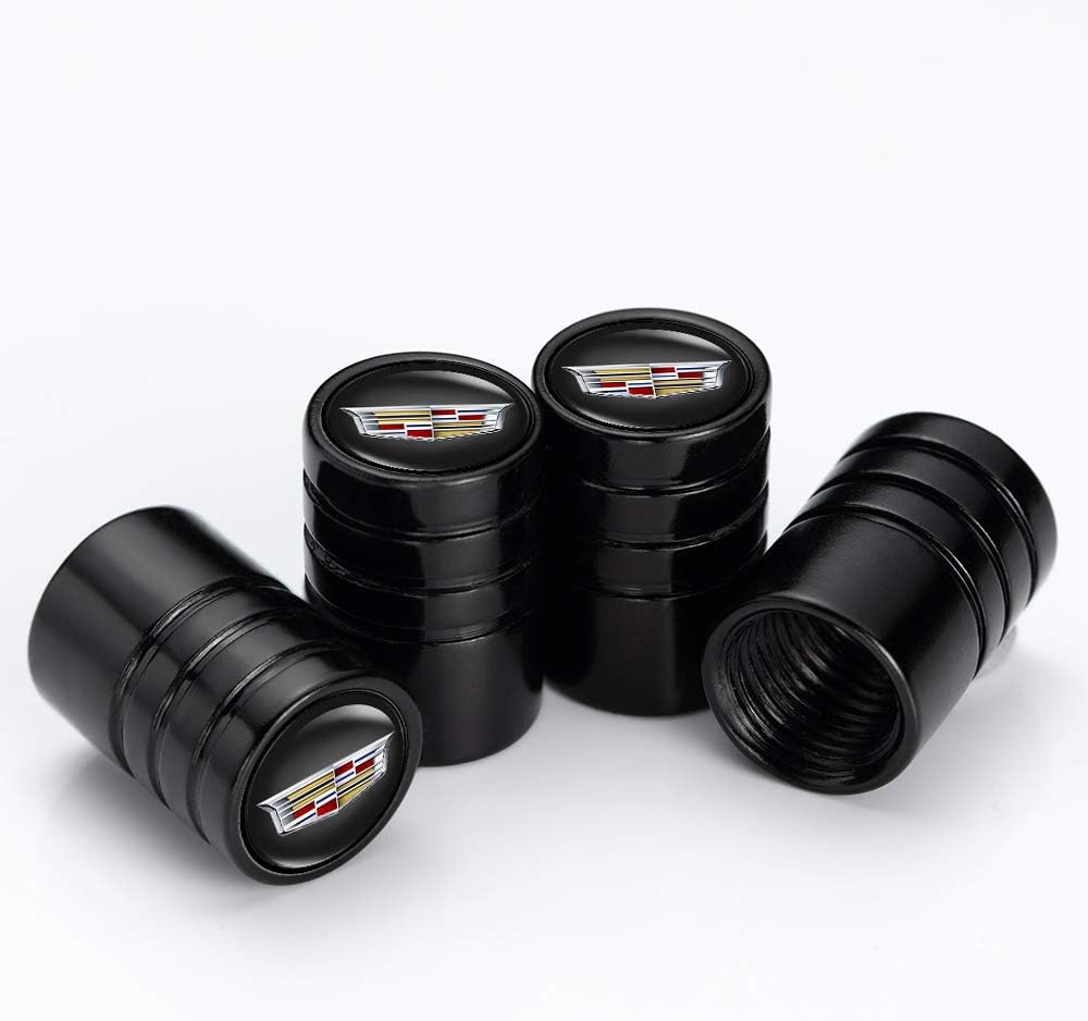 PATWAY 4 Pcs Metal Car Wheel Tire Valve Stem Caps for Cadillac XT4 XT5 CT6 SRX XTS ATS CTS CTS EXT Coupe Hybrid Escalade Logo Styling Decoration Accessories.