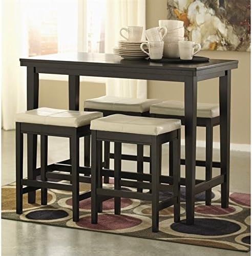 Ashley Kimonte 5 Piece Counter Height Dining Set in Ivory
