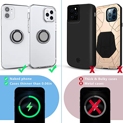 Attom Tech Phone Ring Holder Wireless Charging Compatible Ceramic, 360° Rotation AntiScratch