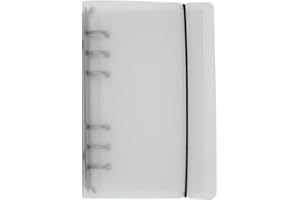 A6/ A5 6-Holes Colorful PP Cover Round Ring View Binder File Folder for Loose Leaf Sheet Protectors(White,A5 Mini Set)