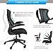 Furmax Mid Back Office Chair Mesh Desk Computer Chair with Flip Arms Swivel Task Chair with Ergonomic Headrest and Lumbar Support (Black)
