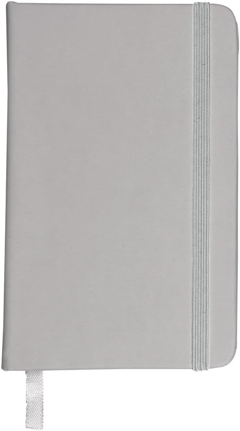 eBuyGB A4 Coloured Hardback Lined Paper Notebook, Silver, Pack of 1 1301407