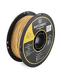 HATCHBOX 3D PLA 1KG1.75 GLD PLA 3D Filamento de impresora, precisión dimensional, +   0.05 mm, 1 kg carrete, 1.75 mm, dorado
