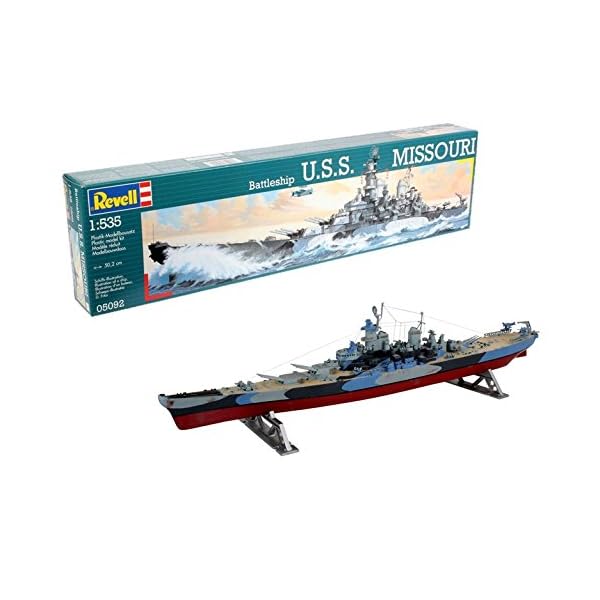 Revell Modellbausatz Schiff 1:535 - Schlachtschiff USS MISSOURI im Maßstab 1:535, Level 4, originalgetreue Nachbildung…