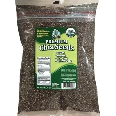 Certified Organic 6 POUNDS Get Chia Brand Chia Seeds = TWO x 3 Pound Bags