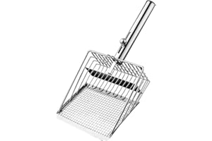 Metal Cat Litter Scoop Large Fine Mesh Kitty Scooper for Bentonite Tofu Sand Efficient Filtration Durable Shovel