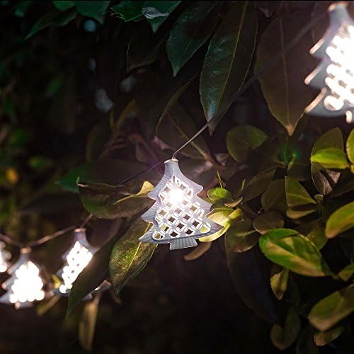 Set of 15 Moroccan Solar String Lanterns LED Fairy Lights Tree Warm White for Outdoor Garden Party Wedding