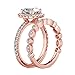 Haluoo Bridal Wedding Band Set, 2-in-1 Fashion Women Infinity Cubic Zirconia Simulated Diamond Engagement Promise Rings 925 Sterling Silver Solitaire Eternity Rings (7, Rose Gold)thumb 2