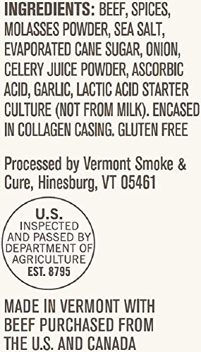 Vermont Smoke & Cure Meat Sticks, Beef, Antibiotic Free, Gluten Free, BBQ, 1oz Stick, 24 Count
