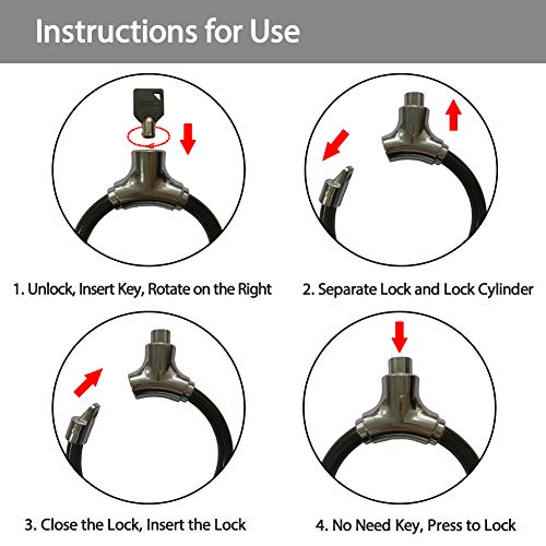 NDakter Bike Lock with 4ft Security Cable, 12mm Anti Theft Kids Bike Lock, Lightweight