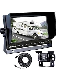 Cámara de seguridad para camión, pantalla LCD de 7 pulgadas a color y visión nocturna IP68 impermeable digital mejor cámara de seguridad + cable de extensión de 5.9 ft, para vehículos recreativos, camiones, autobuses, furgonetas, caravanas, autocaravanas,