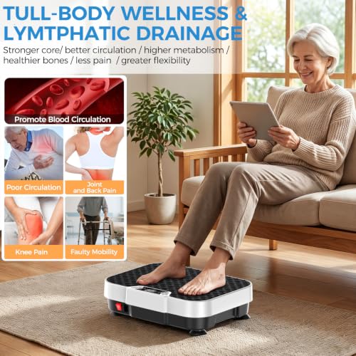 Vibration Plate Exercise Machine Vibration Plate for Lymphatic Drainage Weight Loss,Muscle Activation Fat Burner for Women Men