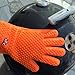 Heat Resistant Silicone BBQ Oven and Grill Gloves with 444 Page Grilling Recipes Ebook